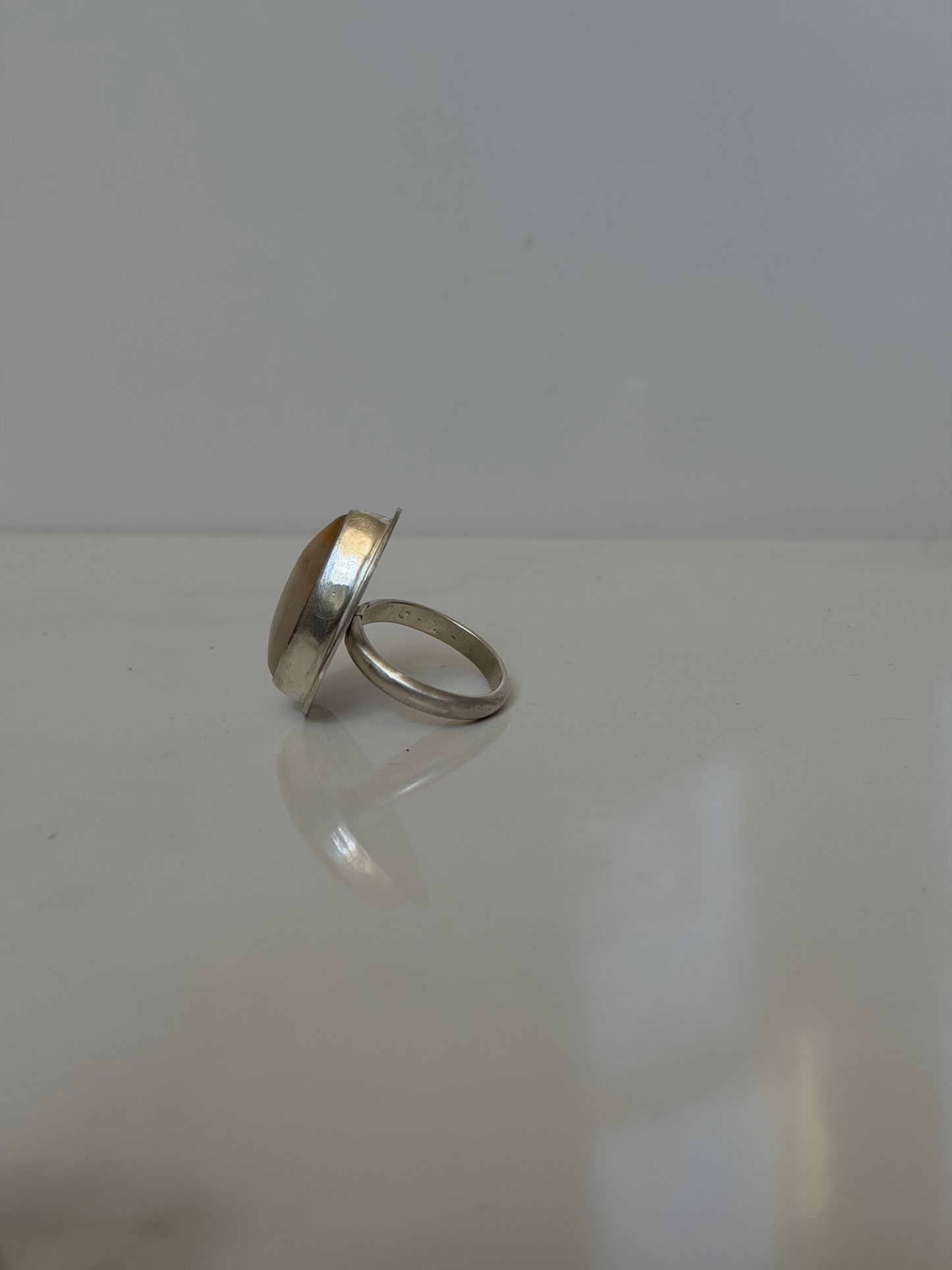sterling silver + rutilated quartz statement ring
