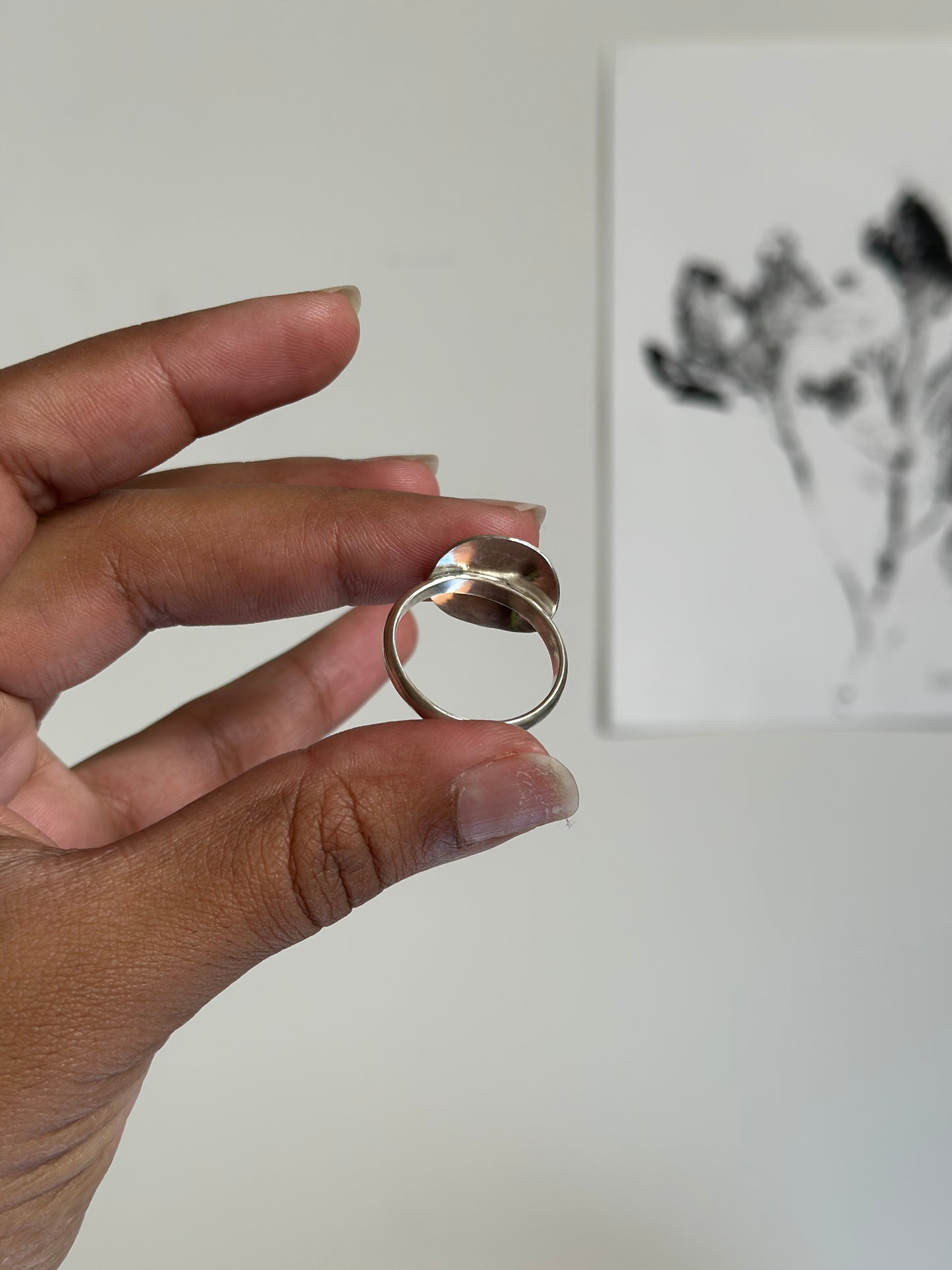sterling silver + garnet ring