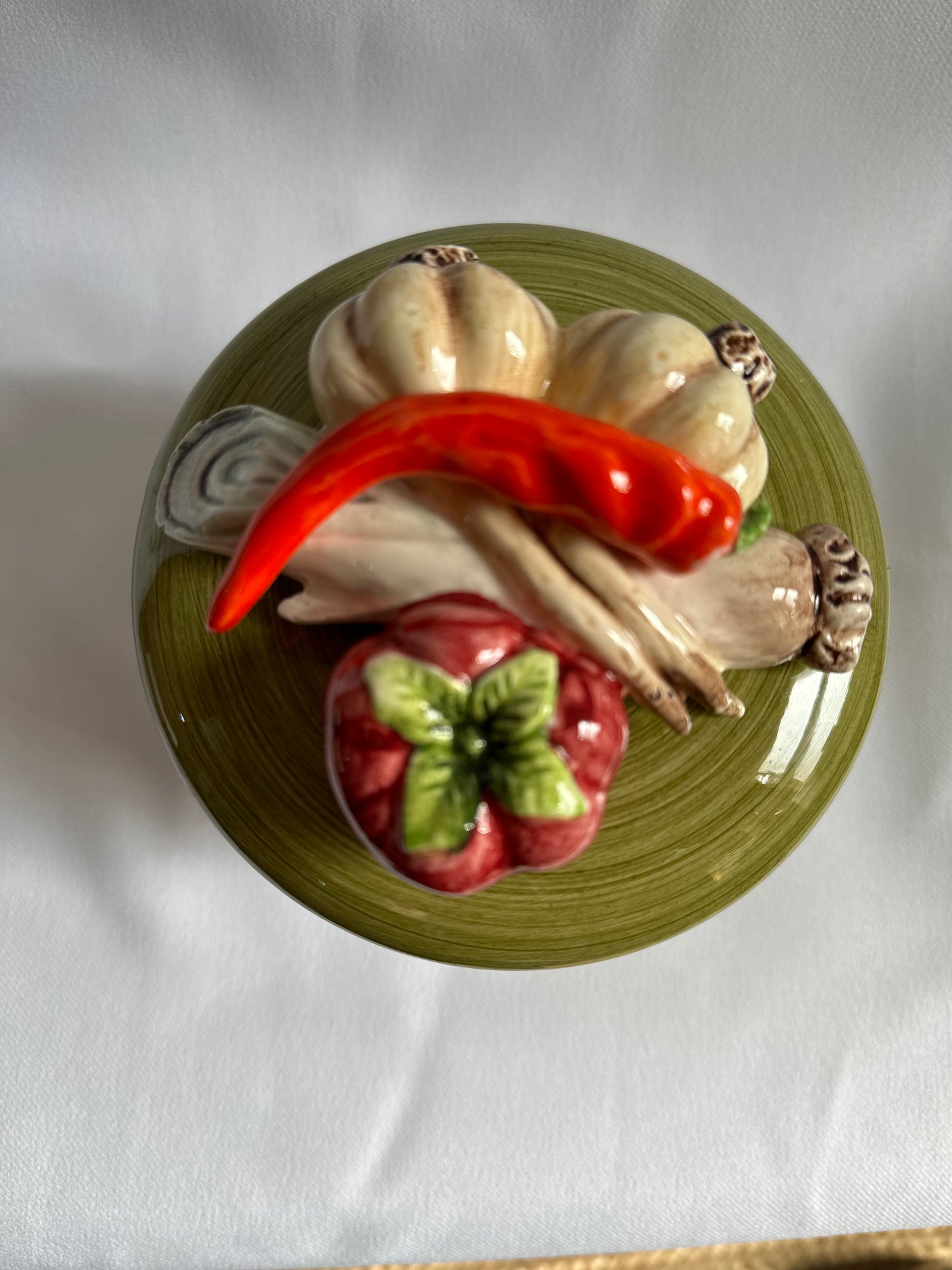 veggie-top ceramic canister