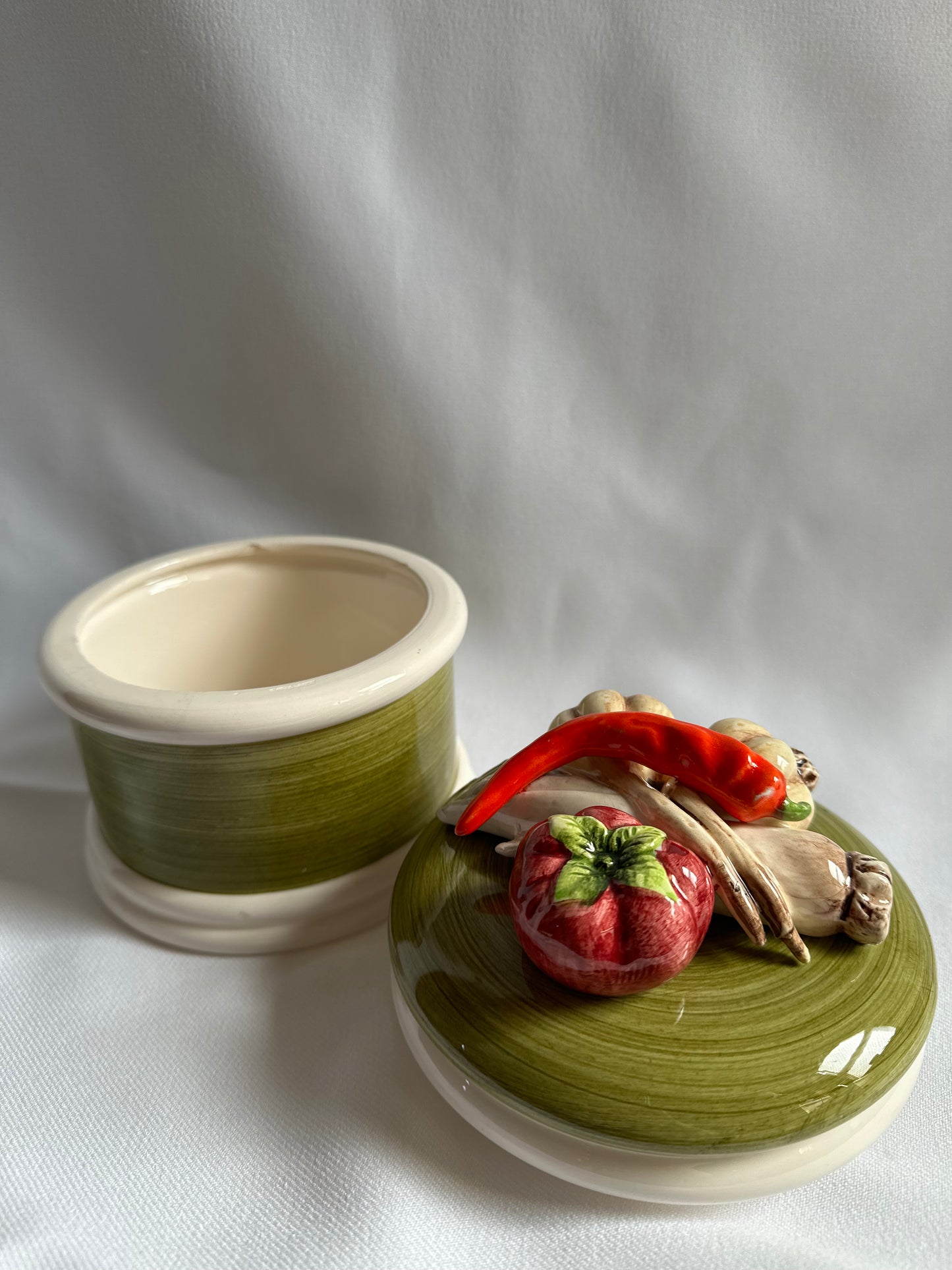 veggie-top ceramic canister