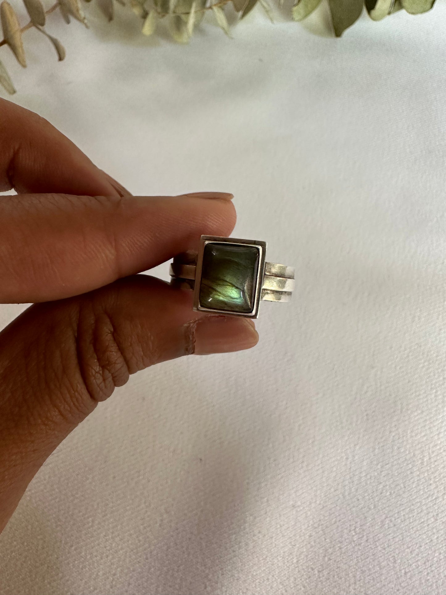 sterling silver & labradorite ring