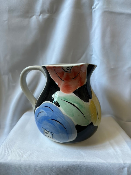 giant hand painted pitcher