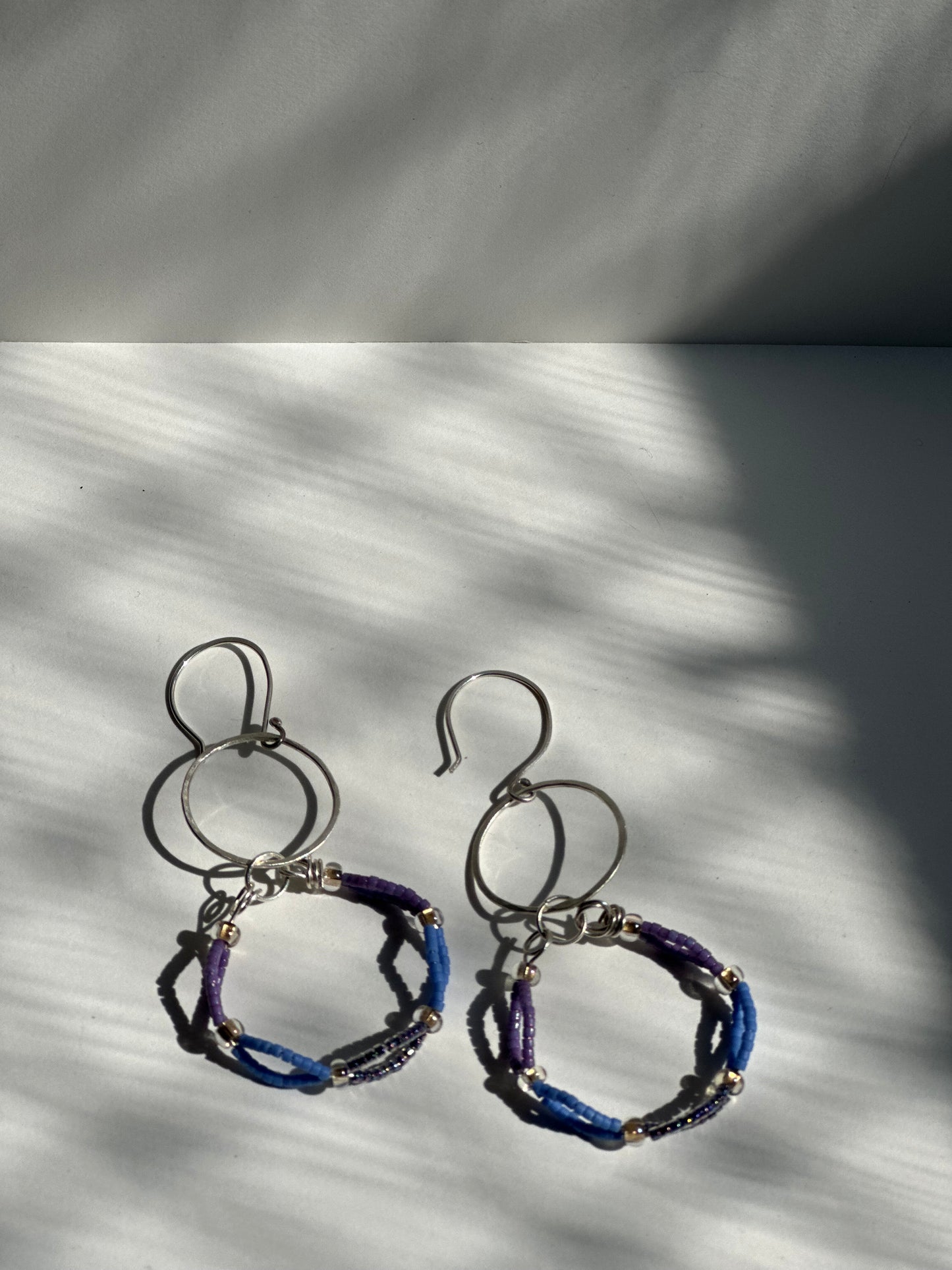 beaded double hoop earrings