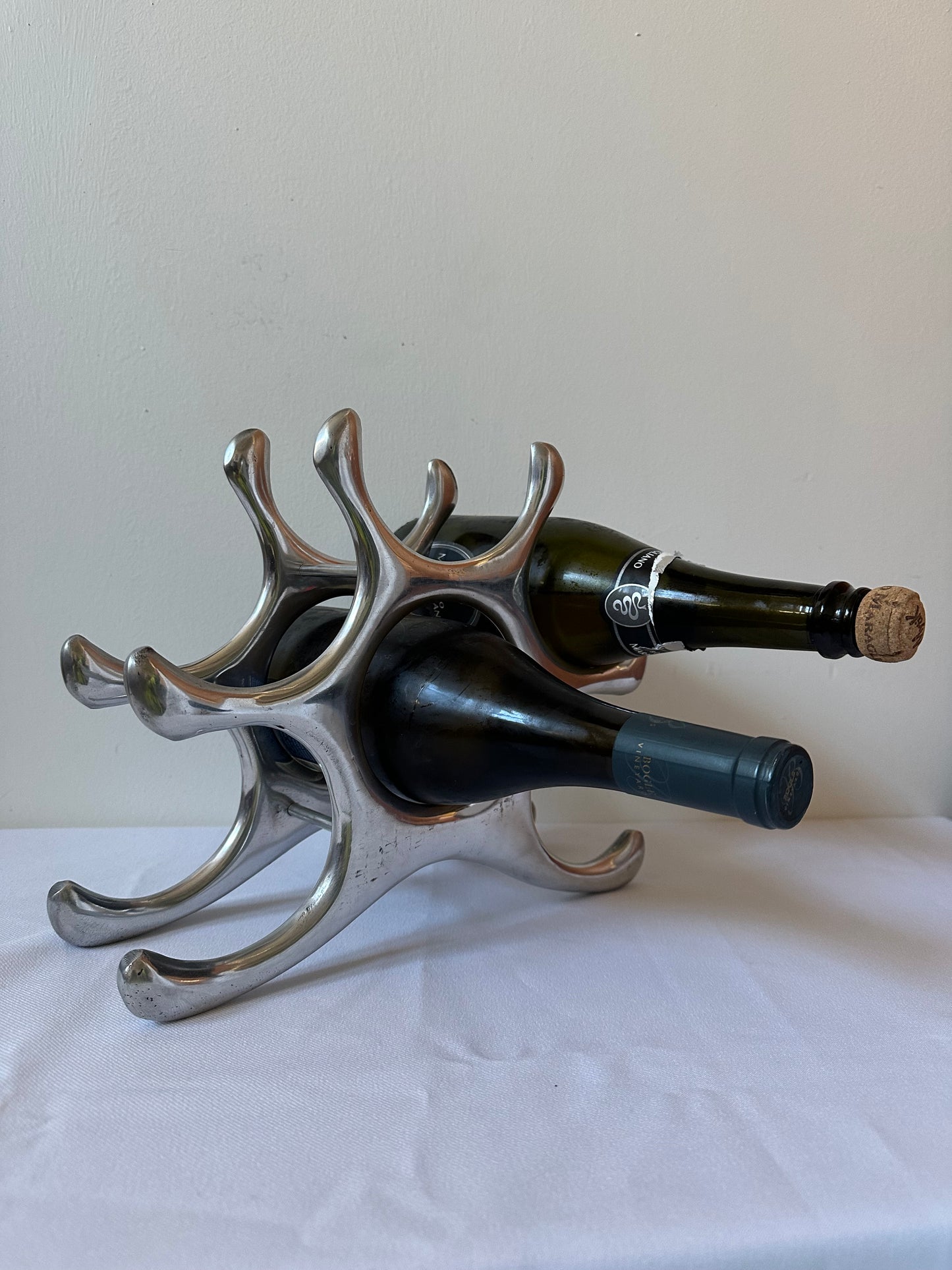 sculptural wine bottle rack