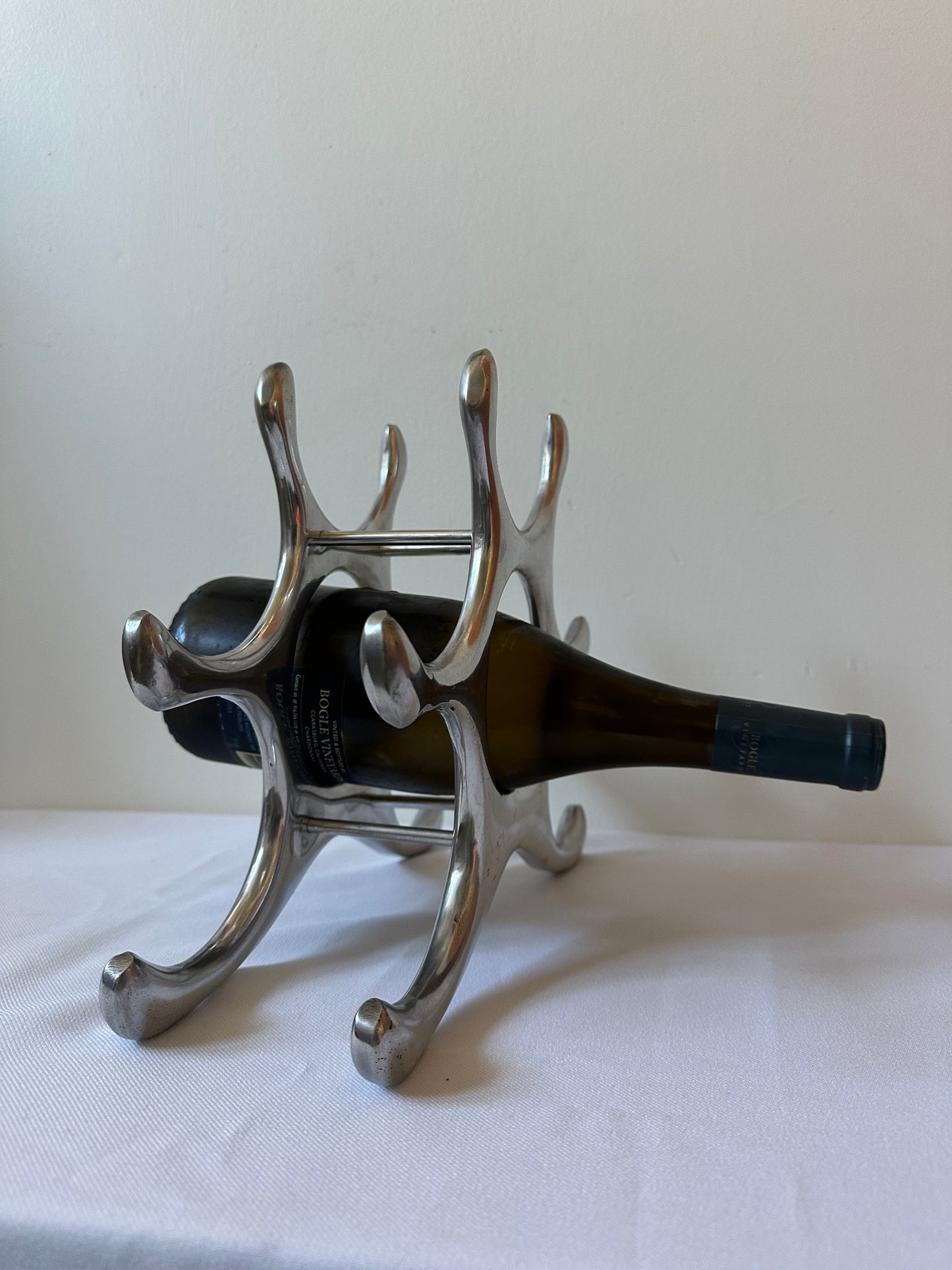 sculptural wine bottle rack