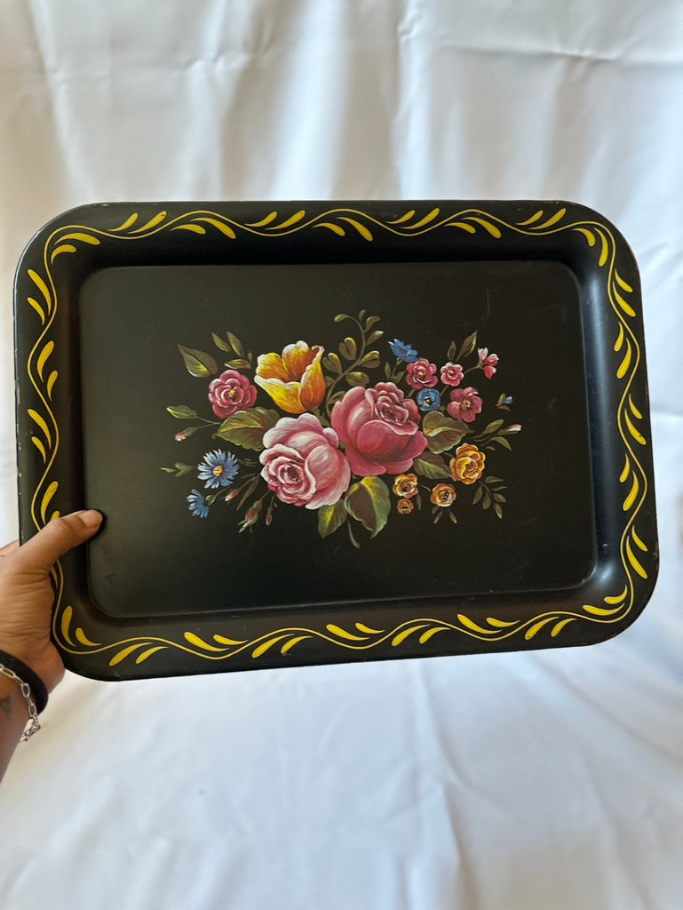 painted metal tray