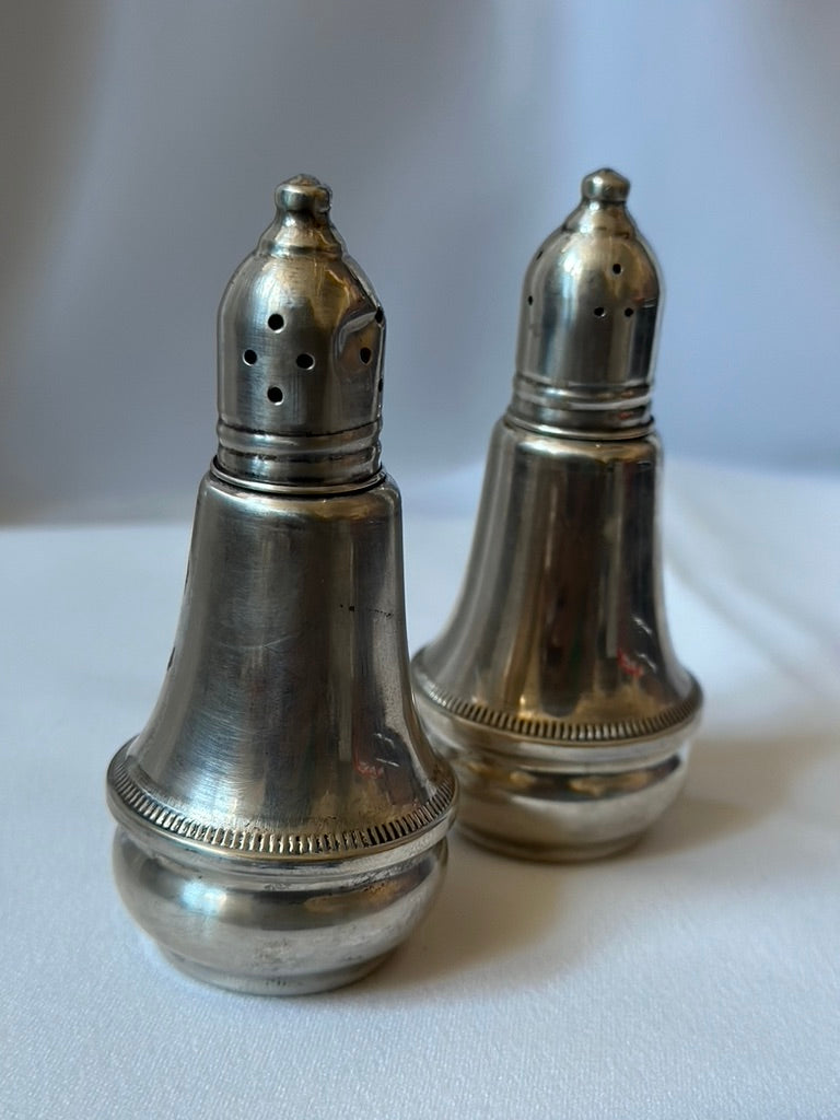 genuine silver salt & pepper shakers