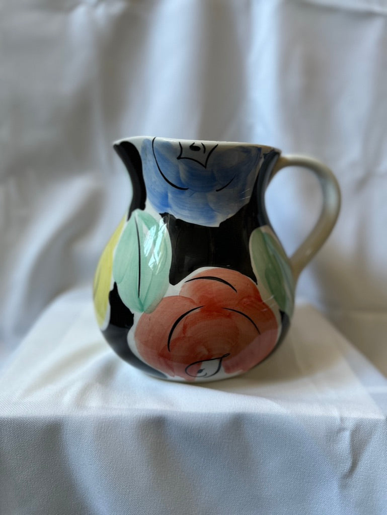 giant hand painted pitcher