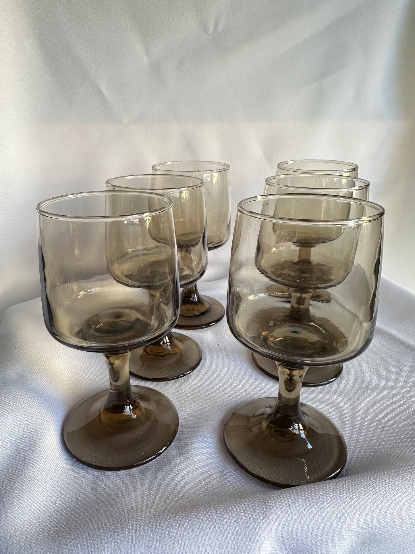 vintage libbey smoked glass goblets