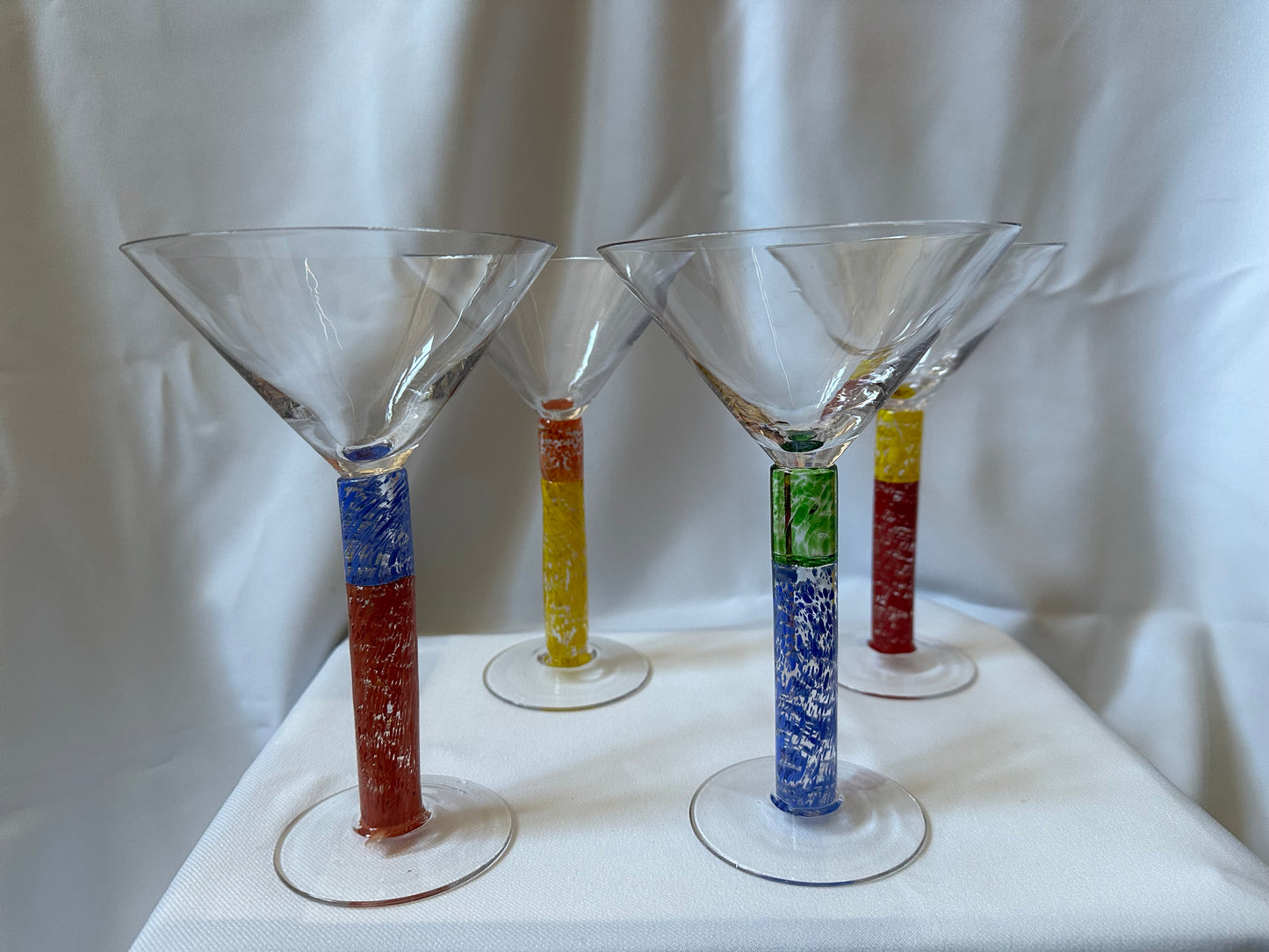 blown glass martini glasses