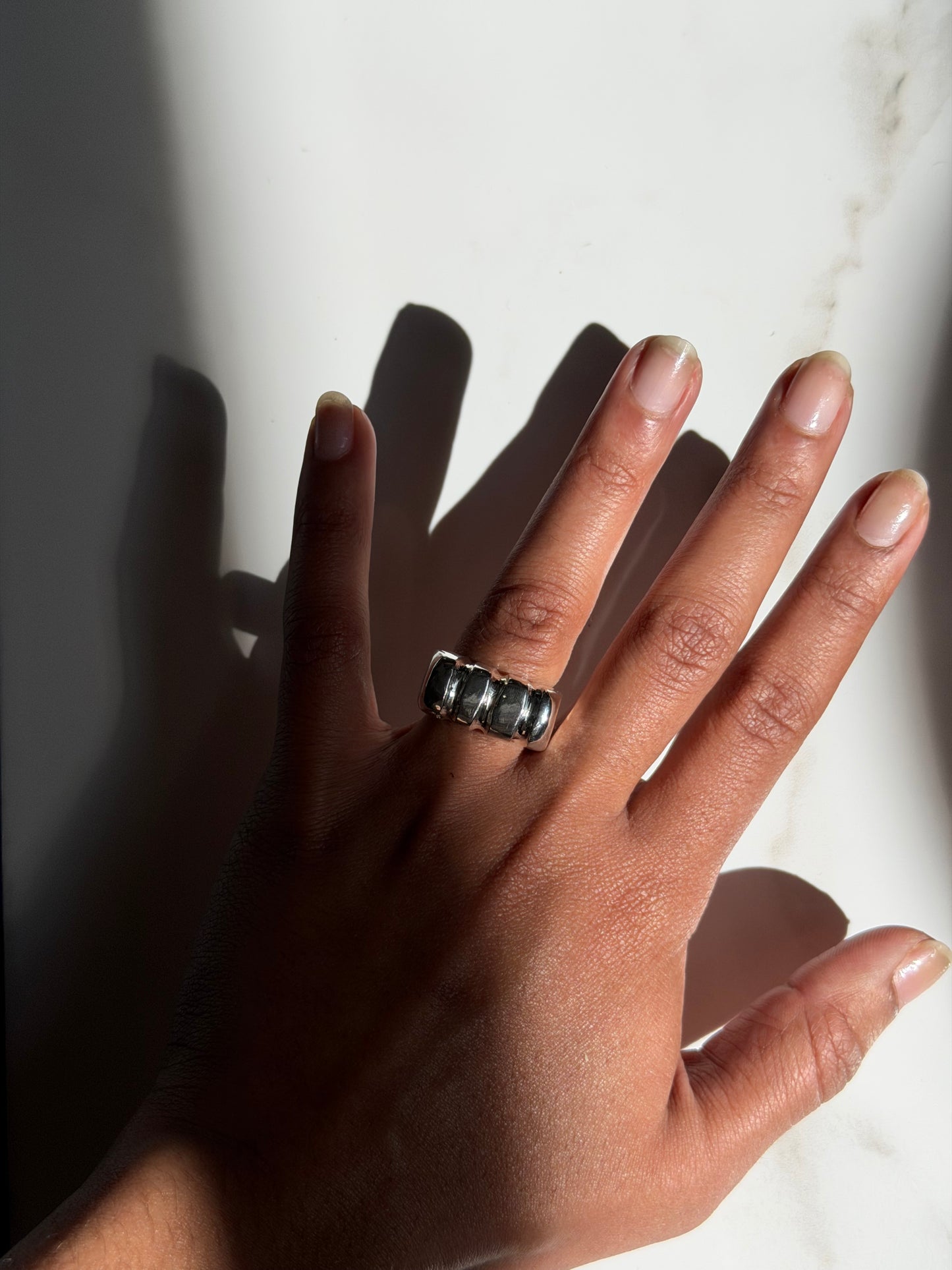 chunky sterling silver signet ring