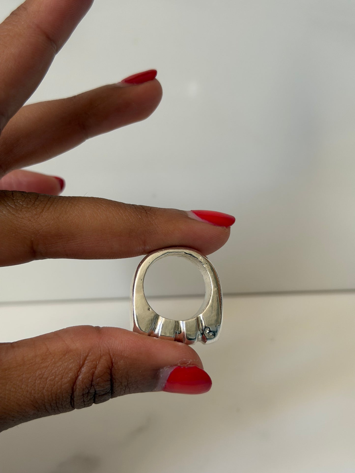 chunky sterling silver signet ring